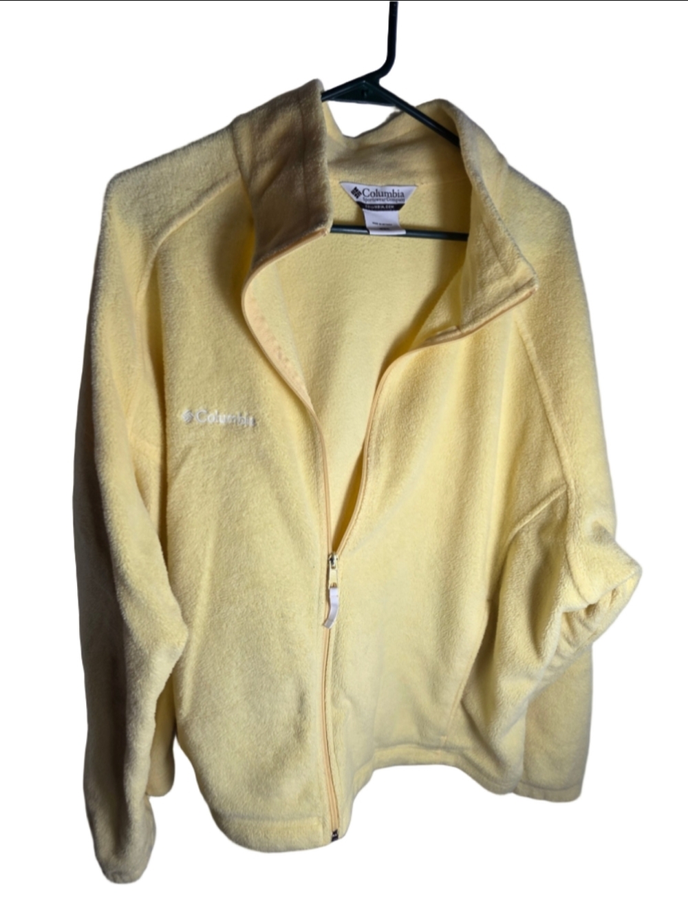Women's Columbia Fleece Jacket 3X Yellow Full Zip fall cozy athleisure trendy